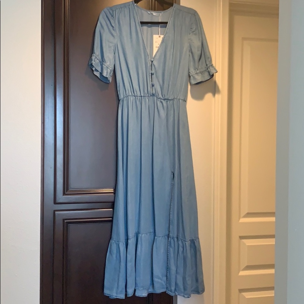 Zara chambray midi dress